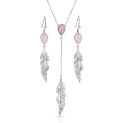 Montana Silversmiths Dreamy Rose Feather Jewelry Set