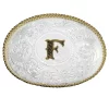 Montana Silversmiths Engraved Initial F Medium Oval Buckle