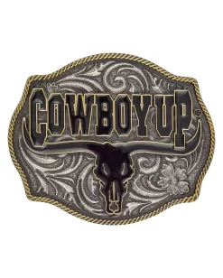 Montana Silversmiths Cowboy Up Says The Bull Attitude Buckle