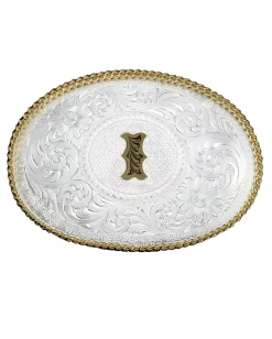 Montana Silversmiths Engraved Initial I Medium Oval Buckle