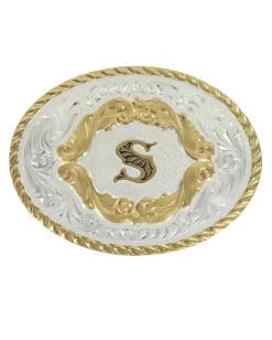 Montana Silversmiths Engraved Initial S Small Oval Buckle