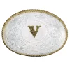 Montana Silversmiths Engraved Initial V Medium Oval Buckle