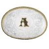 Montana Silversmiths Engraved Initial A Medium Oval Buckle