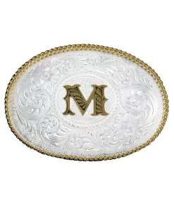 Montana Silversmiths Engraved Initial M Medium Oval Buckle