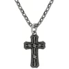 Montana Silversmiths Stainless Barbed Wire Cross Necklace