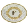 Montana Silversmiths Engraved Initial F Small Oval Buckle