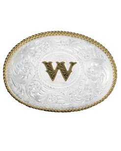 Montana Silversmiths Engraved Initial W Medium Oval Buckle