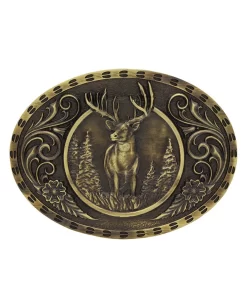 Montana Silversmiths Heritage Outdoor Series Wild Stag Carved Buckle