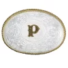 Montana Silversmiths Engraved Initial P Medium Oval Buckle