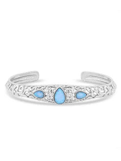 Montana Silversmiths BC5117 Womens Crystal Pools Cuff Bracelet Silver