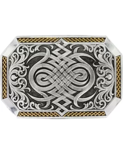 Montana Silversmiths Men's Silver Antiqued Celtic Knot Buckle