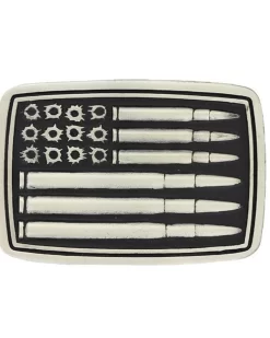 Montana Silversmiths Men's Silver Bullet Flag Attitude Buckle