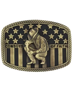 Montana Silversmiths Men's Cowboys Of Faith® Heritage Flag Attitude Buckle