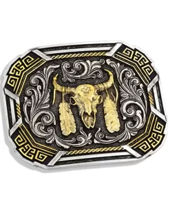 Montana Silversmiths Southwestern Flair Buffalo Skull Attitude Buckle