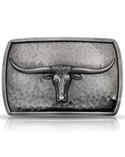 Montana Silversmiths Men's River Rock Cascade Longhorn Buckle