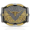 Montana Silversmiths Cracked Earth Longhorn Buckle