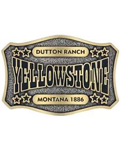 Montana Silversmiths Men's Two-Tone Yellowstone Dutton Ranch Belt Buckle