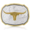 Montana Silversmiths Women's Right Cut Of The Rope Longhorn Steer Belt Buckle