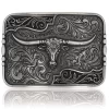 Montana Silversmiths Women's Antiqued Longhorn Belt Buckle