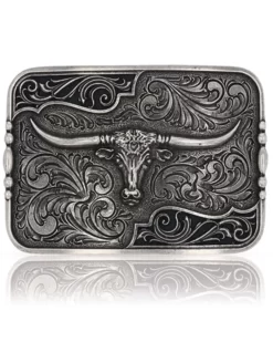 Montana Silversmiths Women's Antiqued Longhorn Belt Buckle