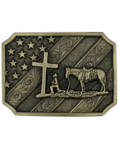 Montana Silversmiths Men's Christian Cowboy Belt Buckle
