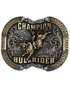 Montana Silversmiths Men's Roped In Champion Bull Rider Belt Buckle