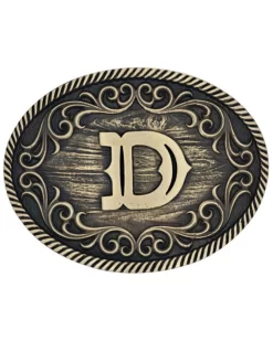 Montana Silversmiths Filigree Initial D Belt Buckle