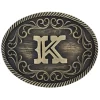 Montana Silversmiths Filigree Initial K Belt Buckle