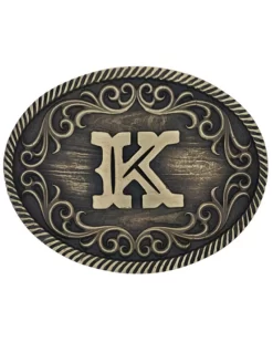 Montana Silversmiths Filigree Initial K Belt Buckle