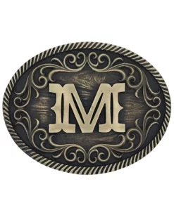 Montana Silversmiths Filigree Initial M Belt Buckle