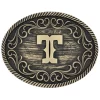 Montana Silversmiths Filigree Initial T Belt Buckle