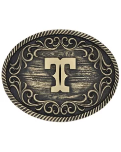 Montana Silversmiths Filigree Initial T Belt Buckle