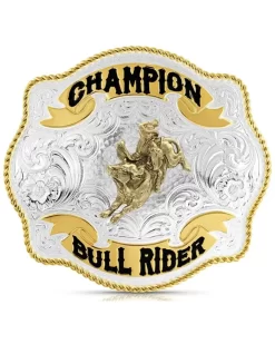 Montana Silversmiths Scalloped Champion Bullriding Belt Buckle