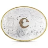 Montana Silversmiths Classic Western Oval Two-Tone Initial Belt Buckle - C