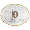 Montana Silversmiths Classic Western Oval Two-Tone Initial Belt Buckle - D