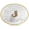 Montana Silversmiths Classic Western Oval Two-Tone Initial Belt Buckle - J