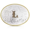 Montana Silversmiths Classic Western Oval Two-Tone Initial Belt Buckle - L