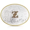Montana Silversmiths Classic Western Oval Two-Tone Initial Belt Buckle - Z