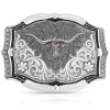 Montana Silversmiths Cracked Earth Monochrome Longhorn Buckle