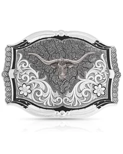Montana Silversmiths Cracked Earth Monochrome Longhorn Buckle