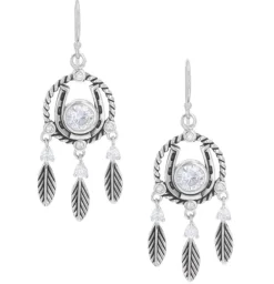 Montana Silversmiths Horseshoe Feather Dreams Earrings