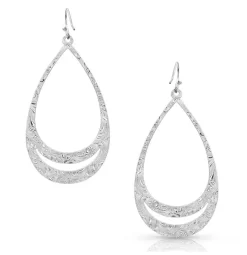 Montana Silversmiths Think Twice Teardrop Earrings