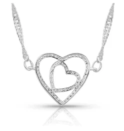 Montana Silversmiths Double Open Heart Split Necklace