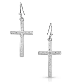 Montana Silversmiths Gratitude Cross Earrings