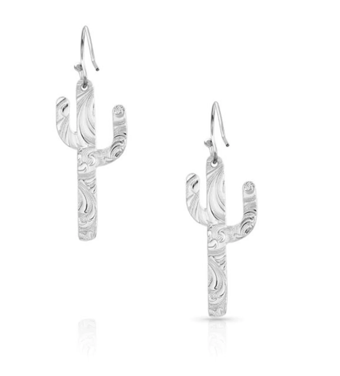 Montana Silversmiths Hammered Silver Cactus Earrings 1 Montana Silversmiths Hammered Silver Cactus Earrings