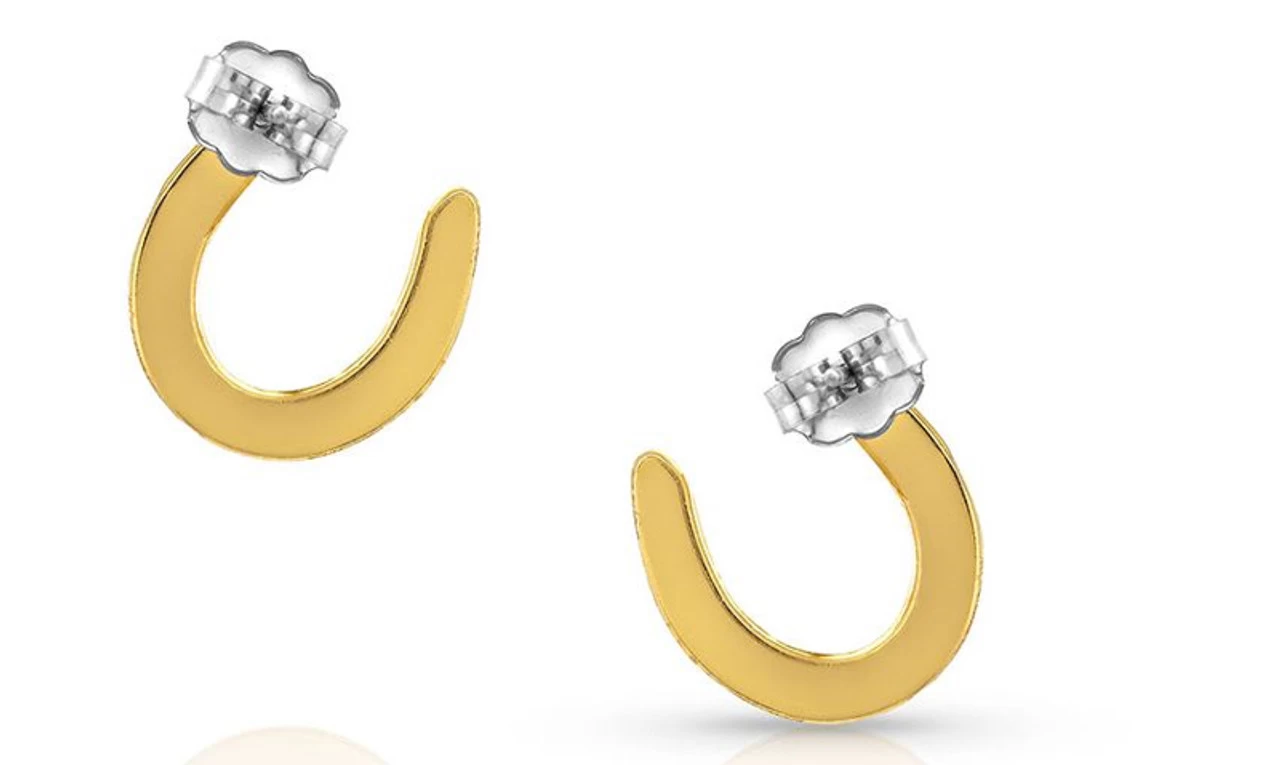 Montana Silversmiths Lucky You Gold Horseshoe Earrings 2 Montana Silversmiths Lucky You Gold Horseshoe Earrings - Image 2