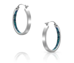 Montana Silversmiths Hidden Depths Opal Hoop Earrings