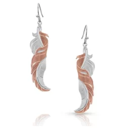 Montana Silversmiths Twisted Rose Feather Earrings