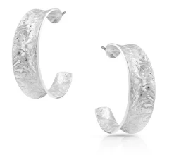 Montana Silversmiths Glacier Saddle Bend Engraved Hoop Earrings 9 Montana Silversmiths Glacier Saddle Bend Engraved Hoop Earrings -Montana Silversmiths 2312030 01 68010.1630075745
