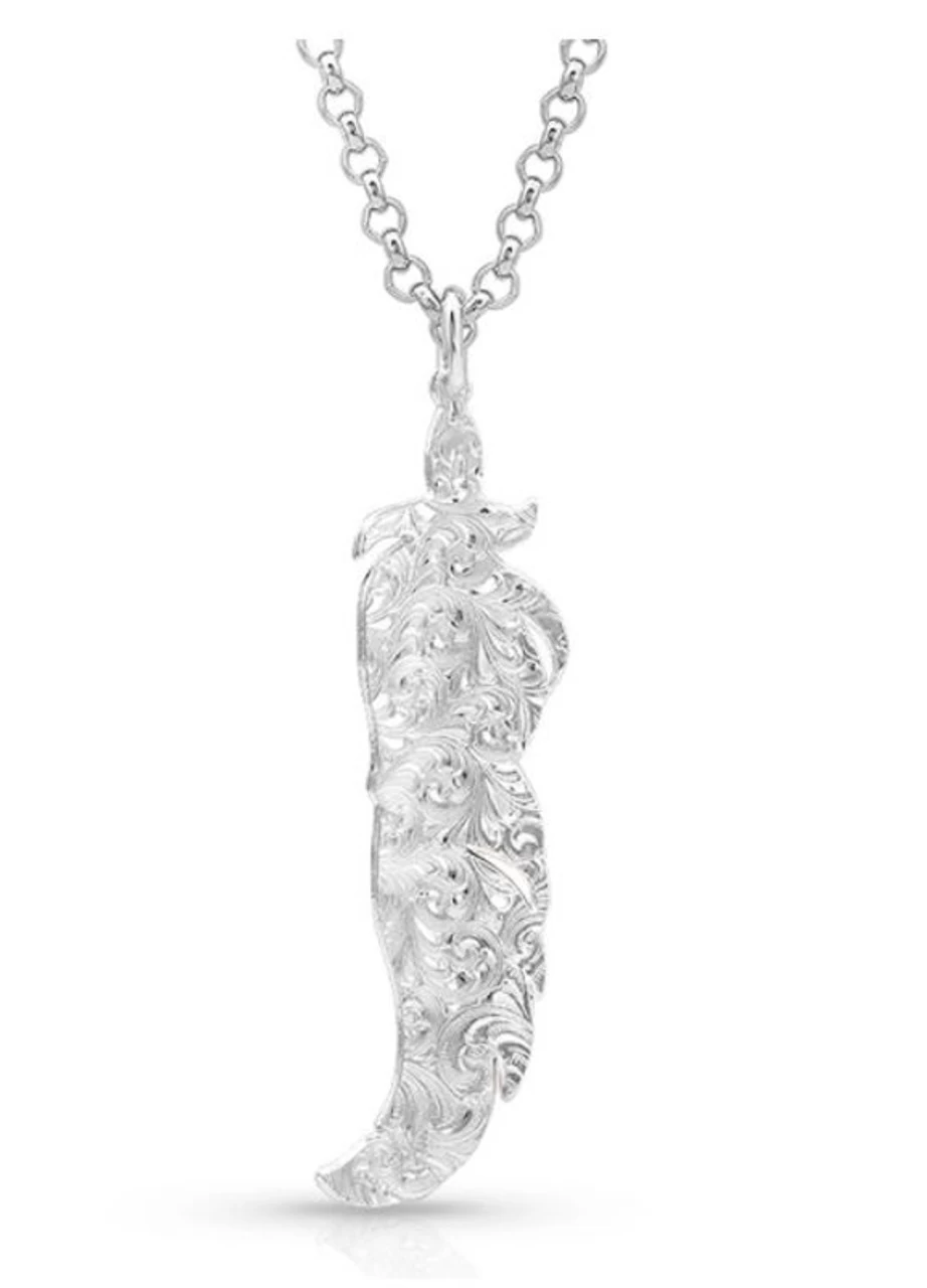 Montana Silversmiths Twisted Rose Feather Necklace 2 Montana Silversmiths Twisted Rose Feather Necklace - Image 2